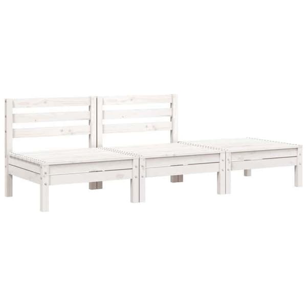 Maison Exclusive - Trädgårdssoffa 3 platser vit massiv furu Vit