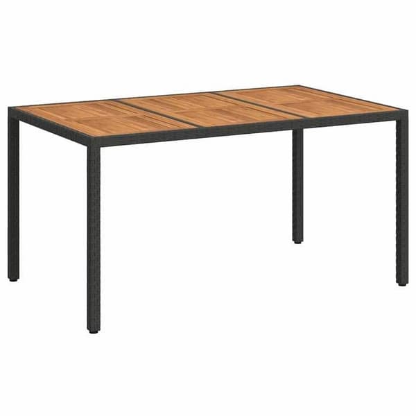 Maison Exclusive - Musta Puutarhapöytä 150 x 90 x 75 cm polyrotin