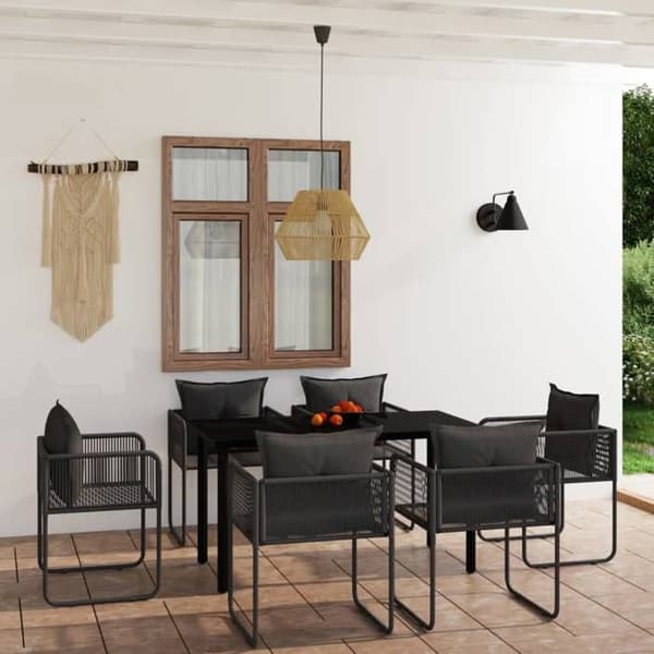 Maison Exclusive - 7 osan musta puutarhakalustesarja