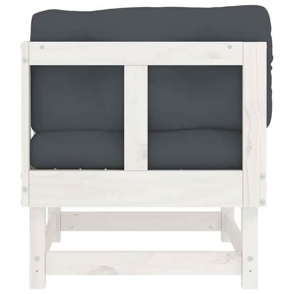 Maison Exclusive - Hörnsoffa med vita kuddar i solid furu
