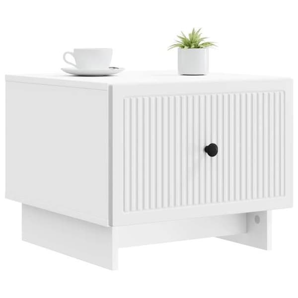 Soffbord - EXKLUSIV HEM - Rektangulär - Inbyggd låda - Ingenjörsträ - 49x50x40 cm Vit