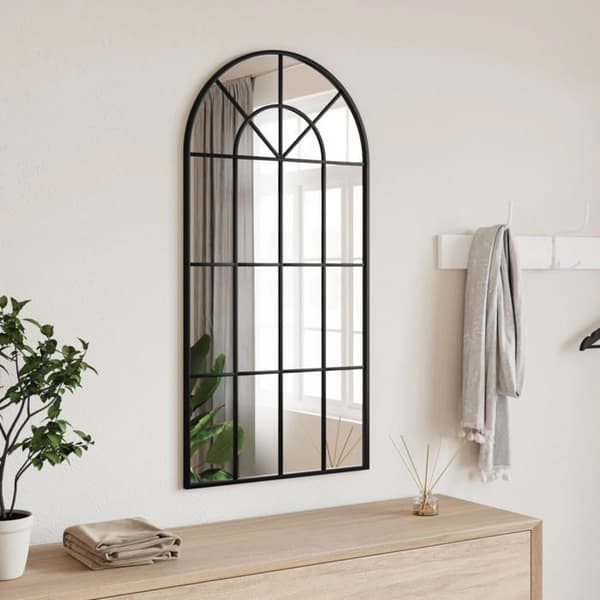 Maison Exclusive - Svart väggspegel 50x100 cm järnbåge