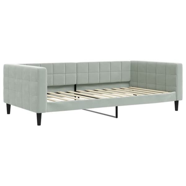 Maison Exclusive - Dagbädd med ljusgrå madrass 100x200 cm sammet ljusgrått