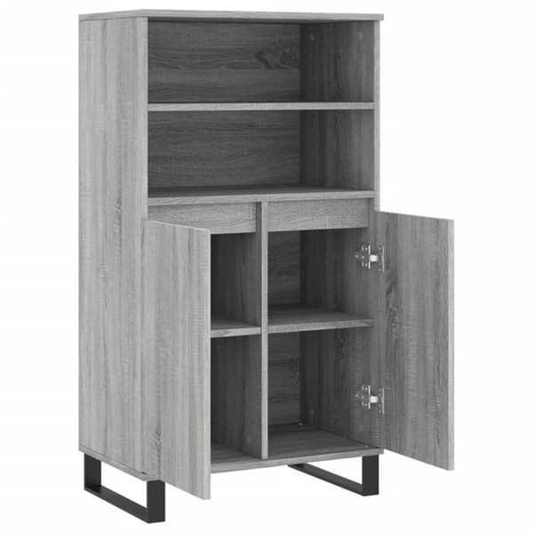 Maison Exclusive - Buffé hög Sonoma grå 60x36x110 cm Ingenjörsträ