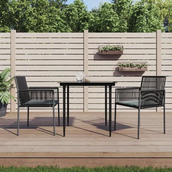 Maison Exclusive - Havestole og puder sæt af 2 sort 54x60,5x83,5 cm