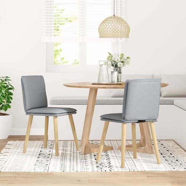 Maison Exclusive - Ruokatuolit 2 kpl vaaleanharmaa kangas