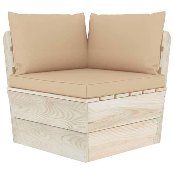 Soffa palett 2 platser - MAISON EXCLUSIVE - Modell 2 platser - Impregnerad gran - Tjocka polyesterkuddar - För trädgård