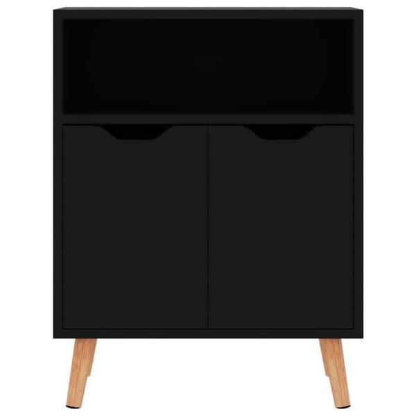 Maison Exclusive - Sort glans buffet 60x30x72 cm ingeniørtræ