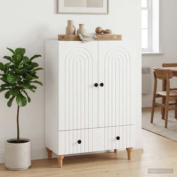Maison Exclusive - Buffé Vit 66 x 34,5 x 95 cm Ingenjörsträ