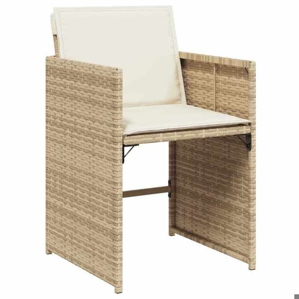 Maison Exclusive - Puutarhakalusteryhmä ja tyynyt 11 kpl beige polyrottinki
