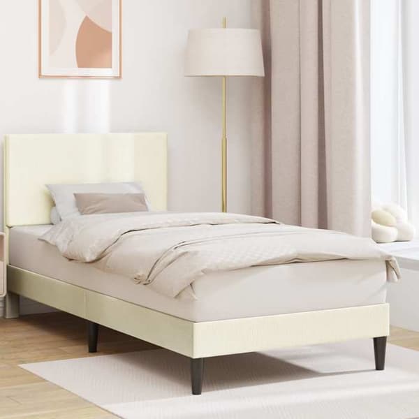 Maison Exclusive - Vuodekehys Kermansävy 100 x 200 cm Samettikangas Grädde