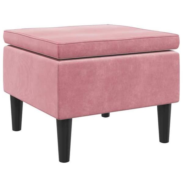 Maison Exclusive - Pall med ben i trä Rosa Sammet Sammetrosen
