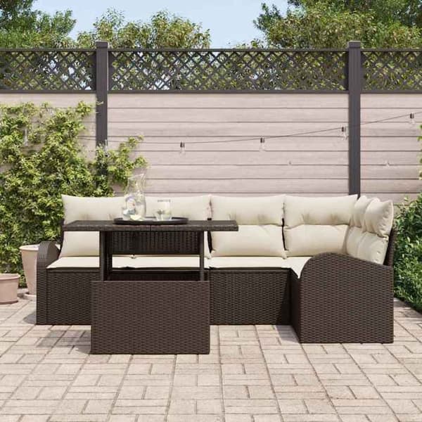 Lounge-soffor - MAISON EXCLUSIVE - Modulär - Brun - 5 platser - UV-skydd & dold förvaring brun