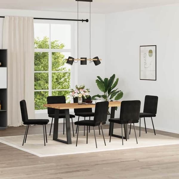 Maison Exclusive - Matstolar set om 6 svart sammet