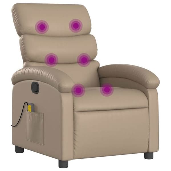 Maison Exclusive - Lænestol med massagefunktion Cappuccino Kunstlæder