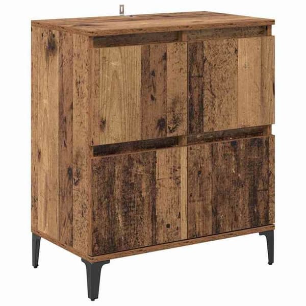 Maison Exclusive - Bufféer 3 st Antik trä 60 x 35 x 70 cm Ingenjörsträ