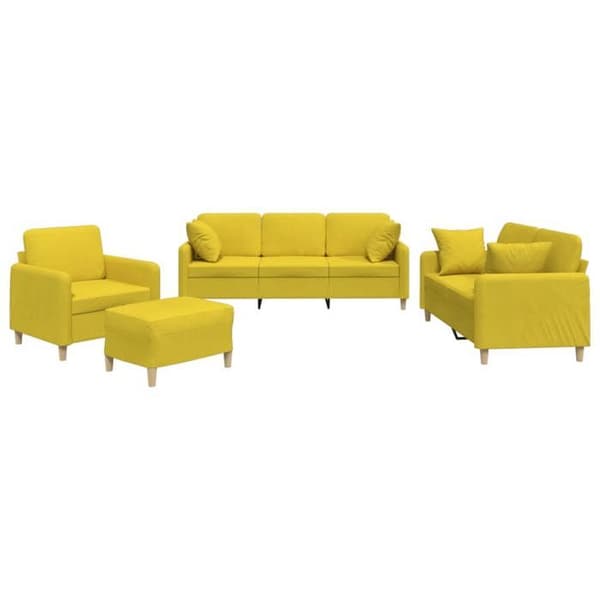 Maison Exclusive - Sæt af 4 sofaer med lysegule puder i stof