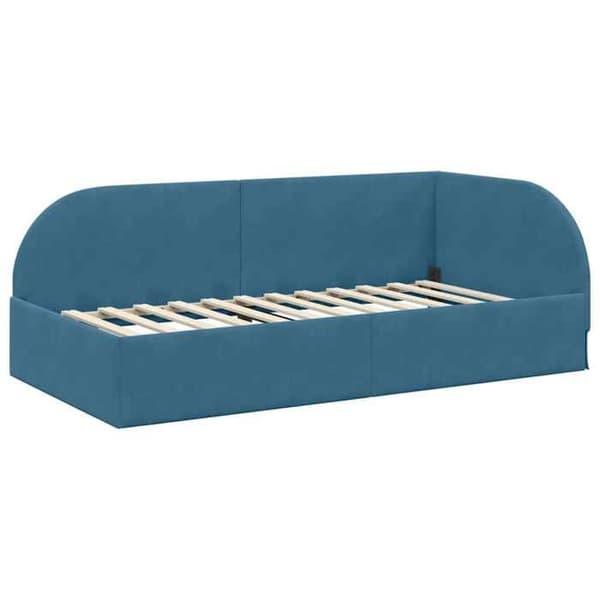 Sängram - EXKLUSIV HEM - Sammet - Blå - 90 x 200 cm - Konvertibel soffa/säng Blå