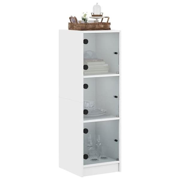 Maison Exclusive - Buffet med hvide glasdøre 35x37x109 cm