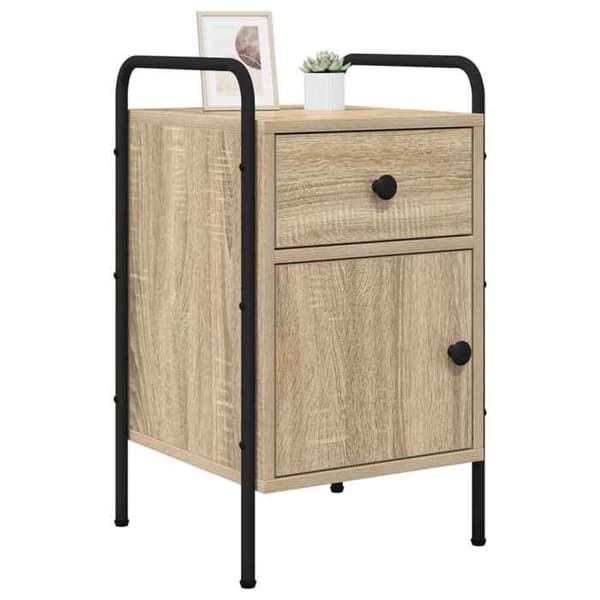 Maison Exclusive - Nattens bord Egetræ Sonoma 35 x 36,5 x 61 cm