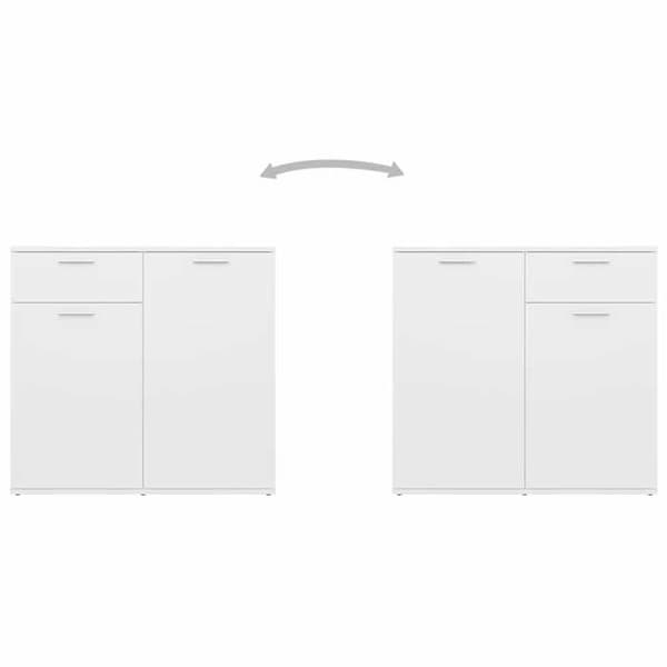 Buffet - EKSKLUSIVT HUS - 80x36x75 cm - Hvid - Spånplader - 2 døre & skuffe Vit