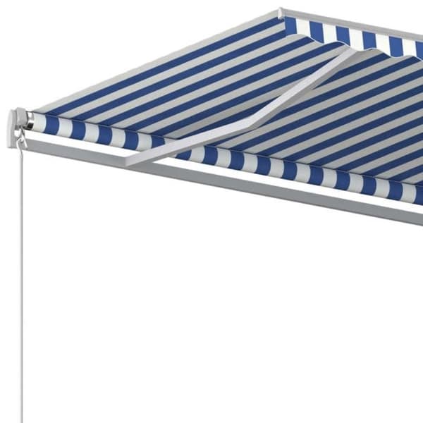 Maison Exclusive - Fällbart tak i blått och vitt 400 × 350 cm Blå och vit