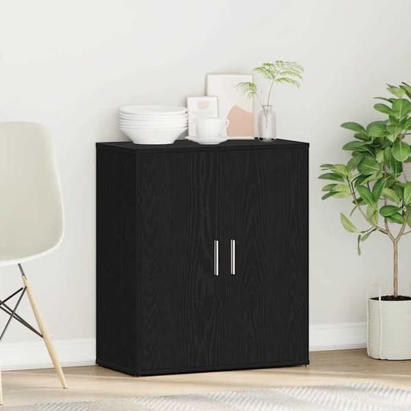 Maison Exclusive - Buffet i sort egetræ 60x31x70 cm ingeniørtræ