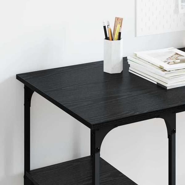 Maison Exclusive - Kontor Sort egetræ Ingeniørtræ 140 x 50 x 75 cm svart ek