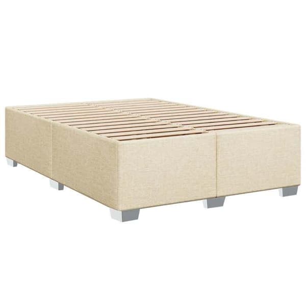 Maison Exclusive - Boxspring seng med madras Creme 140 x 190 cm Stof