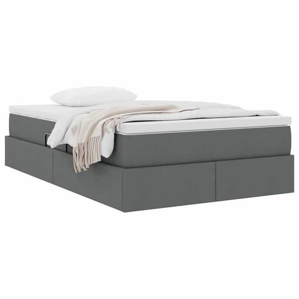 Maison Exclusive - Seng med opbevaring og madras Mørkegrå 120 x 200 cm Polyester Mörkgrå
