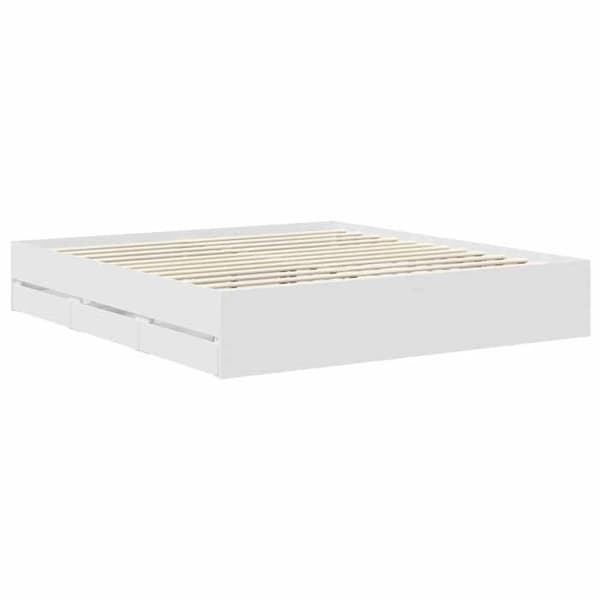 Sängram - EXKLUSIV HEM - 180 x 200 - Vit - Ingenjörsträ - Förvaringslåda Vit