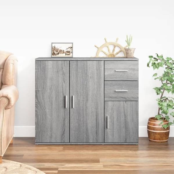 Buffet - EKSKLUSIVT HUS - Sonoma - grå - 91 x 29,5 x 75 cm - Ingeniørtræ grå