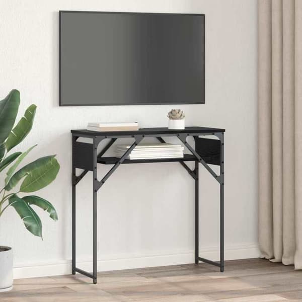 Maison Exclusive - Consolebord Sort egetræ Ingeniørtræ 75x30x75cm svart ek