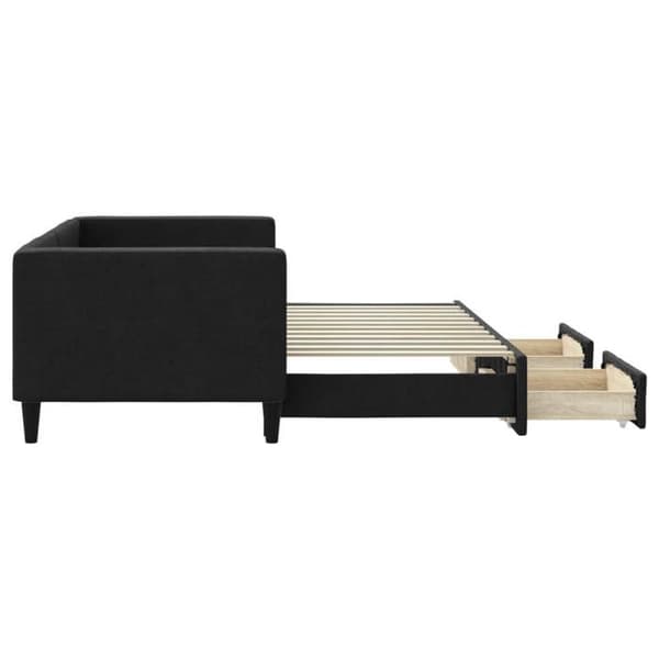 Maison Exclusive - Sovesofa med udtræk og skuffer uden madras sort 80x200 cm