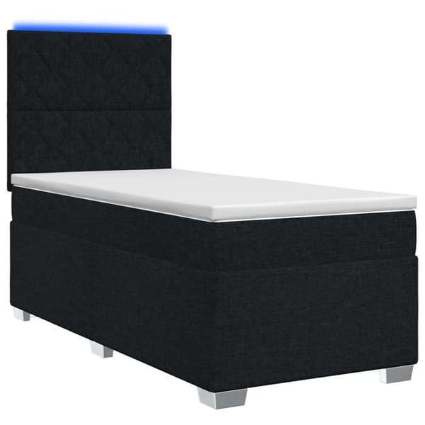 Maison Exclusive - Boxspring seng med madras Sort 100 x 200 cm Stof