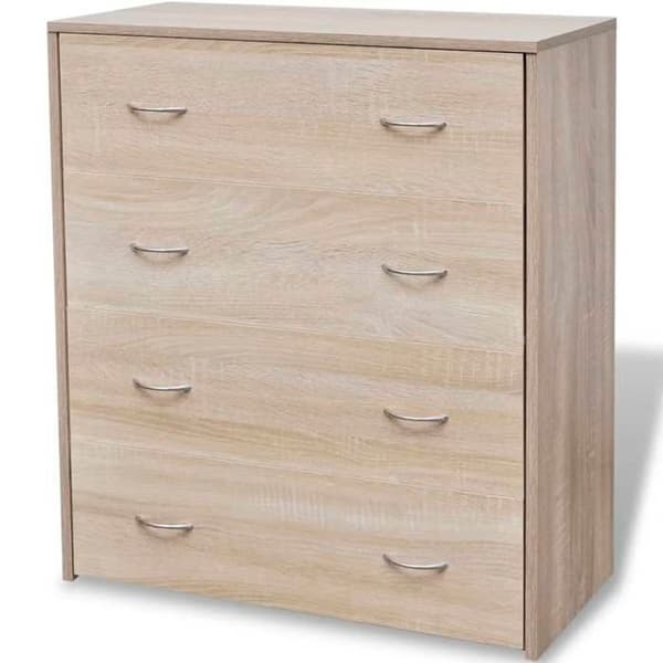 Maison Exclusive - Buffet med 4 skuffer 60 x 30,5 x 71 cm Egetræ farve Ek