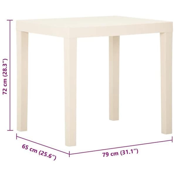 Trädgårdsbord - EXKLUSIV HEM - Vit 79x65x72 cm - Rektangulär - Plast - Väderbeständig Vit