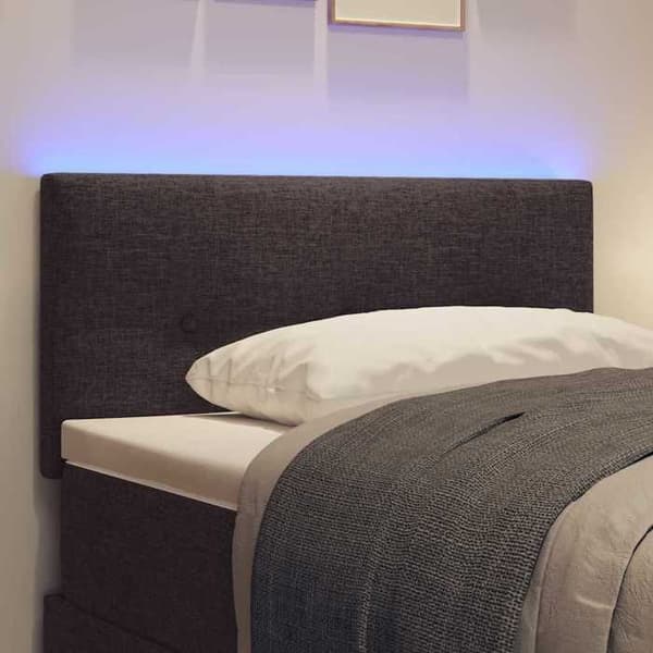 Maison Exclusive - LED-hovedgærde med mørkebrun LED-stribe 80 cm stof