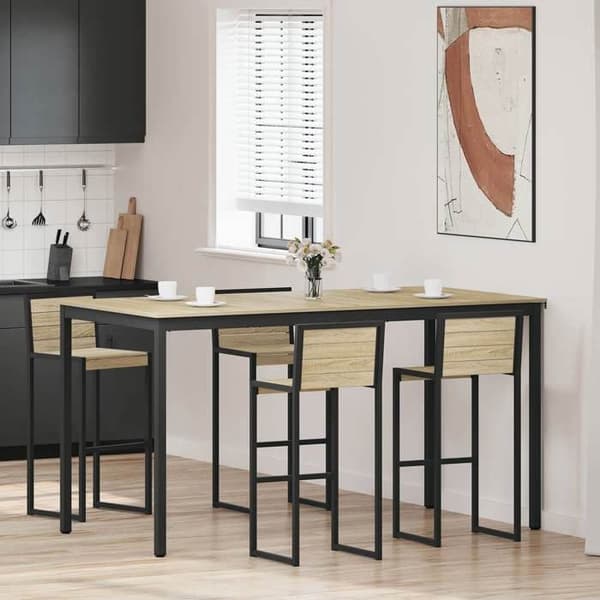 Maison Exclusive - Stående barbord i ingeniørtræ, rektangulær