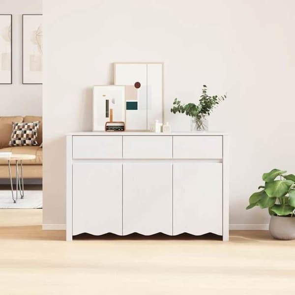 Buffé - EXKLUSIVT HUS - Drammen - massivt trä - vit - 114 x 43 x 75,5 cm Vit