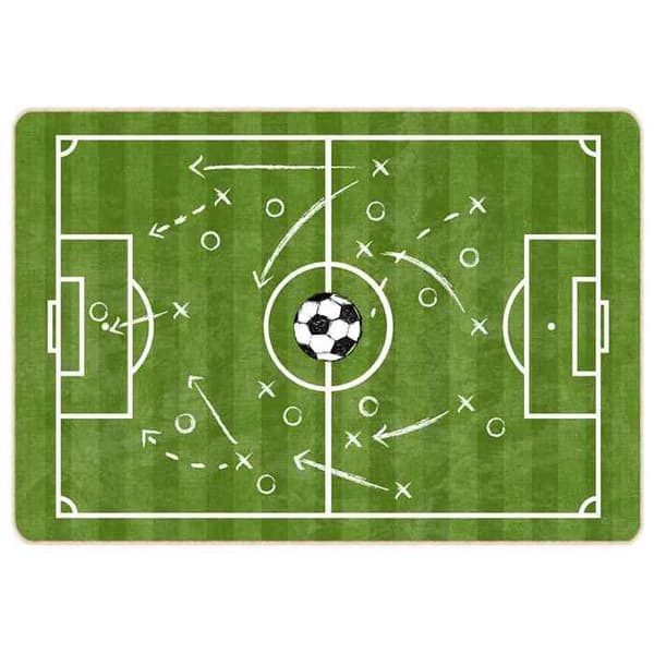 Barnmatta - Fotbollsplan - 160 x 230 cm - Polyester sammet - Maskintvätt 30°C grön