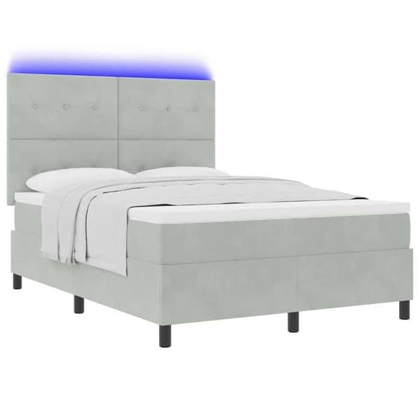 Maison Exclusive - LED-jousipatja Harmaa 140 x 190 cm Sametti