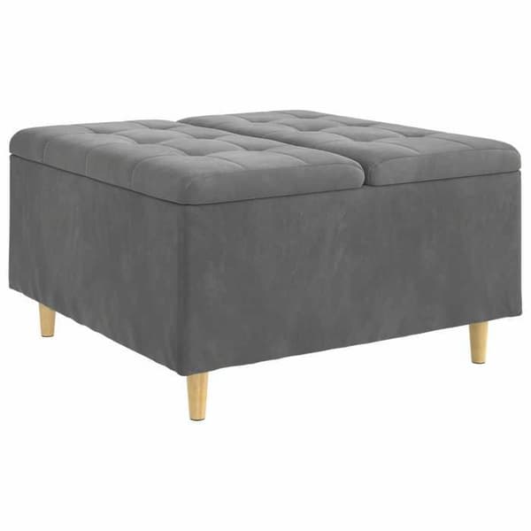 Maison Exclusive - Ottoman med förvaring Mörkgrå 80 x 80 x 45 cm Sammet