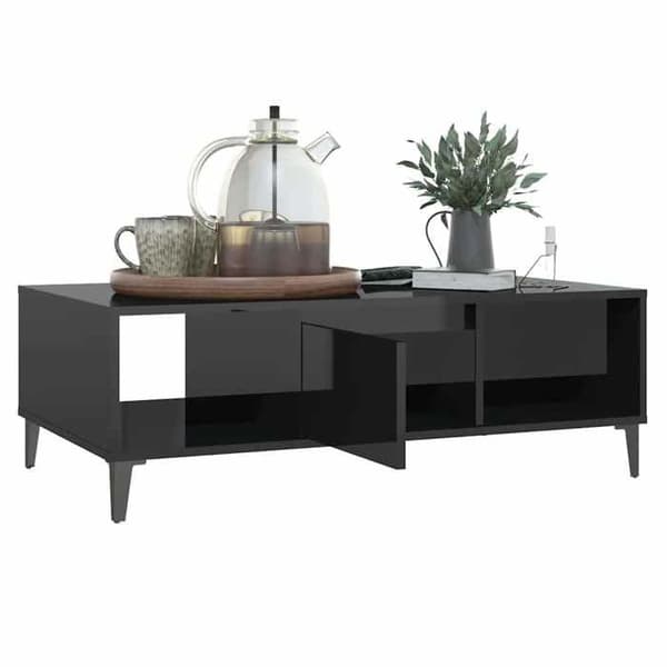 Maison Exclusive - Sort blank sofabord 103,5x60x35 cm ingeniørtræ