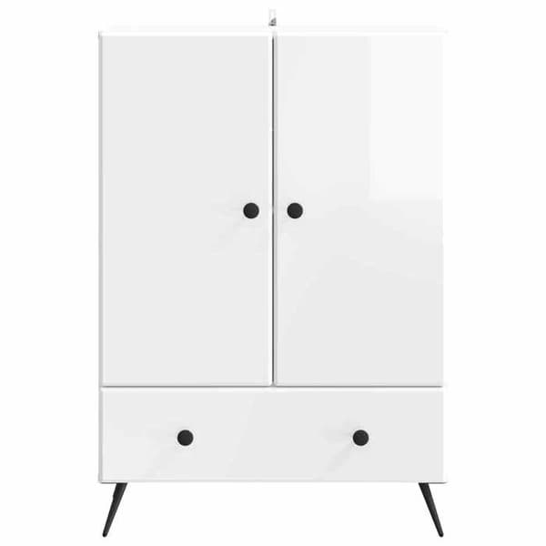 Maison Exclusive - Buffé Vit glänsande 66 x 34,5 x 95 cm Ingenjörsträ