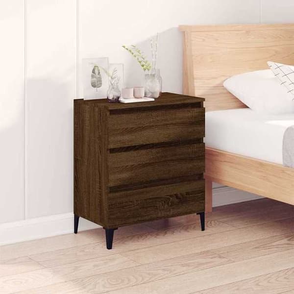 Maison Exclusive - Buffet i brunt egetræ 60x35x70 cm i ingeniørtræ