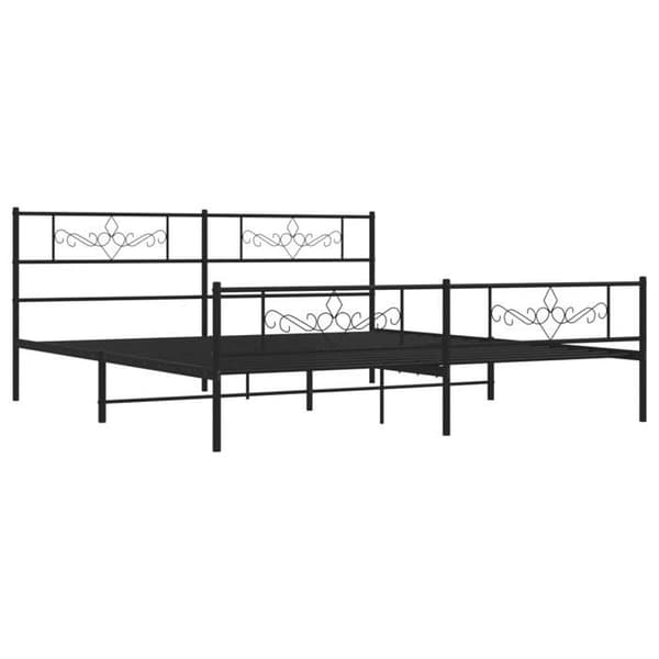 Sengestel - EKSKLUSIV HUS - 200x200 cm - Sort - Stål - Lamelseng Svart