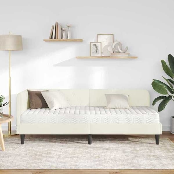 Maison Exclusive - Hörnsängram Creme 80 x 200 cm Sammet