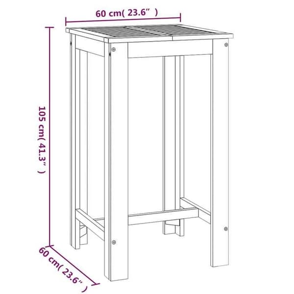 Maison Exclusive - Trädgårdsbarbord 60x60x105 cm i solid akaciaträ