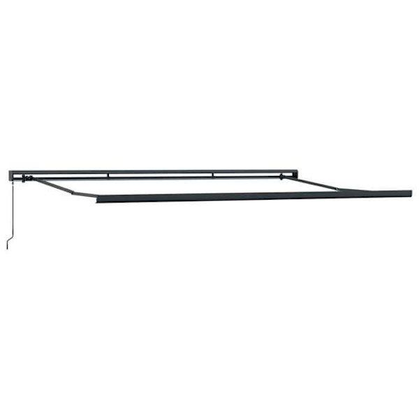 Fällbart tak - 400×300 cm - Grå - PU-belagd polyester - Aluminiumram Grå